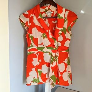 Silk floral Banana Republic top beautiful and elegant